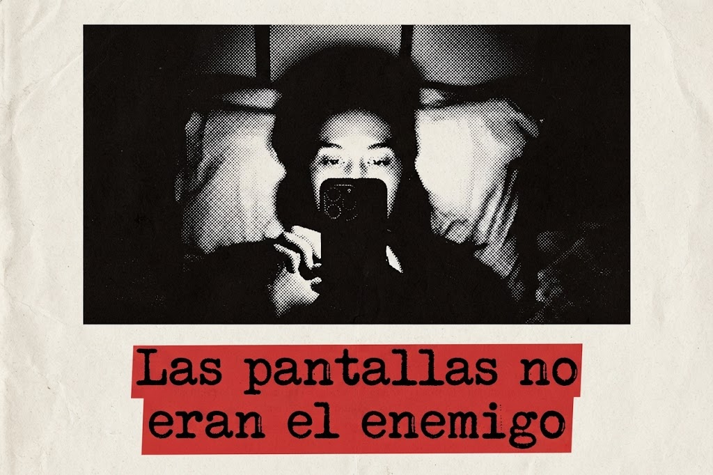 Una reflexión sobre cómo el pánico moral hacia las pantallas oculta el verdadero problema: la arquitectura algorítmica y el capitalismo de plataformas. /posts/pantallas/pantallas.jpg